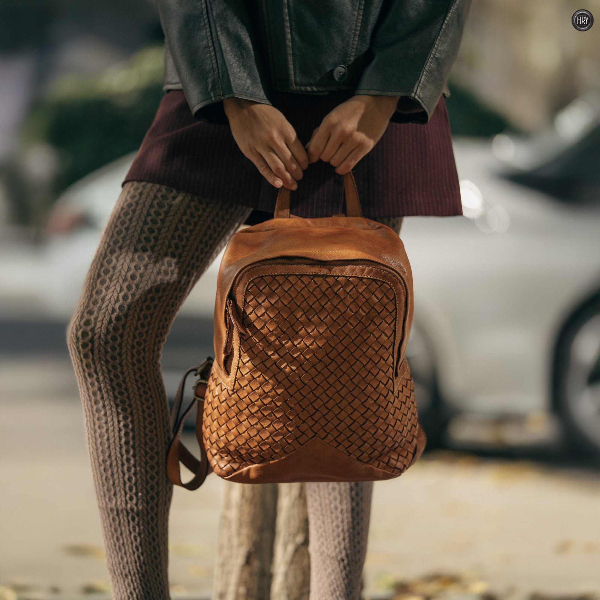 Zaino Arco in pelle intrecciata
