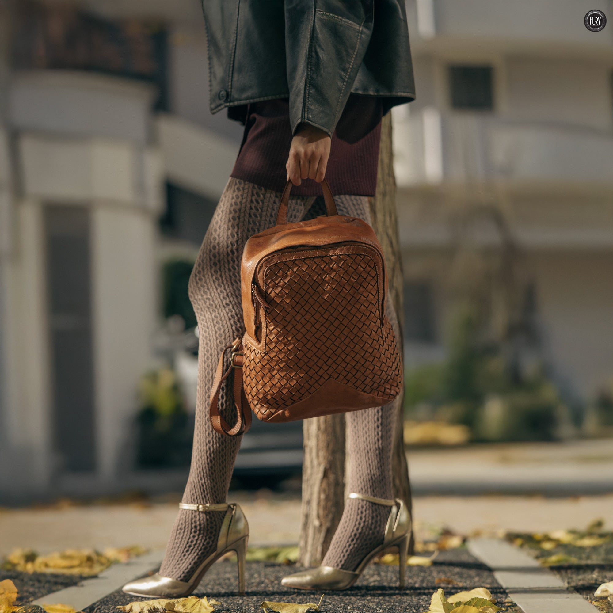 Zaino Arco in pelle intrecciata