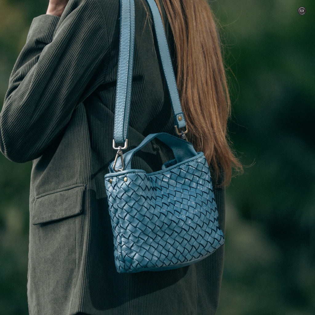 Borsetta Sibilla in pelle intrecciata