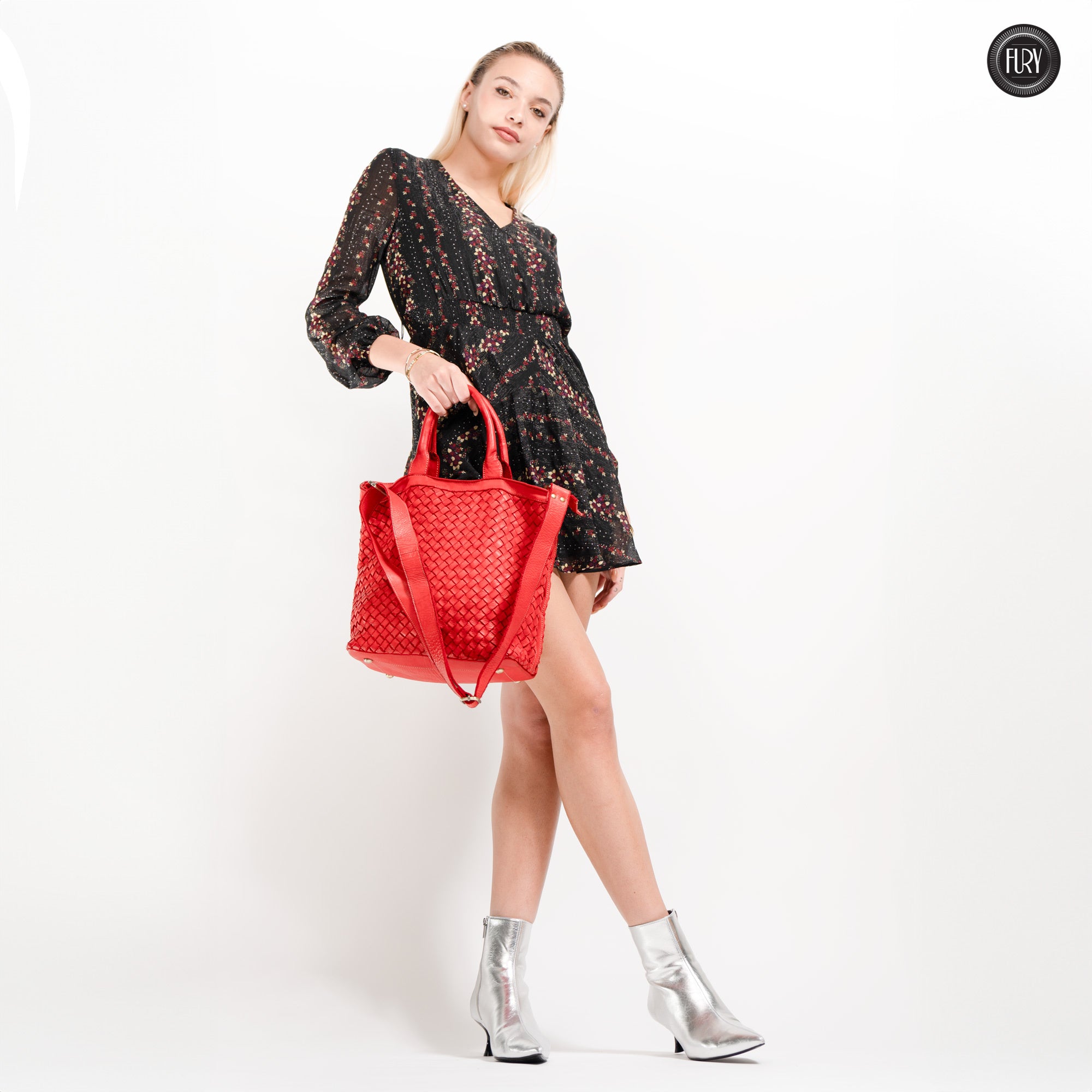 Borsa Virginia in pelle intrecciata