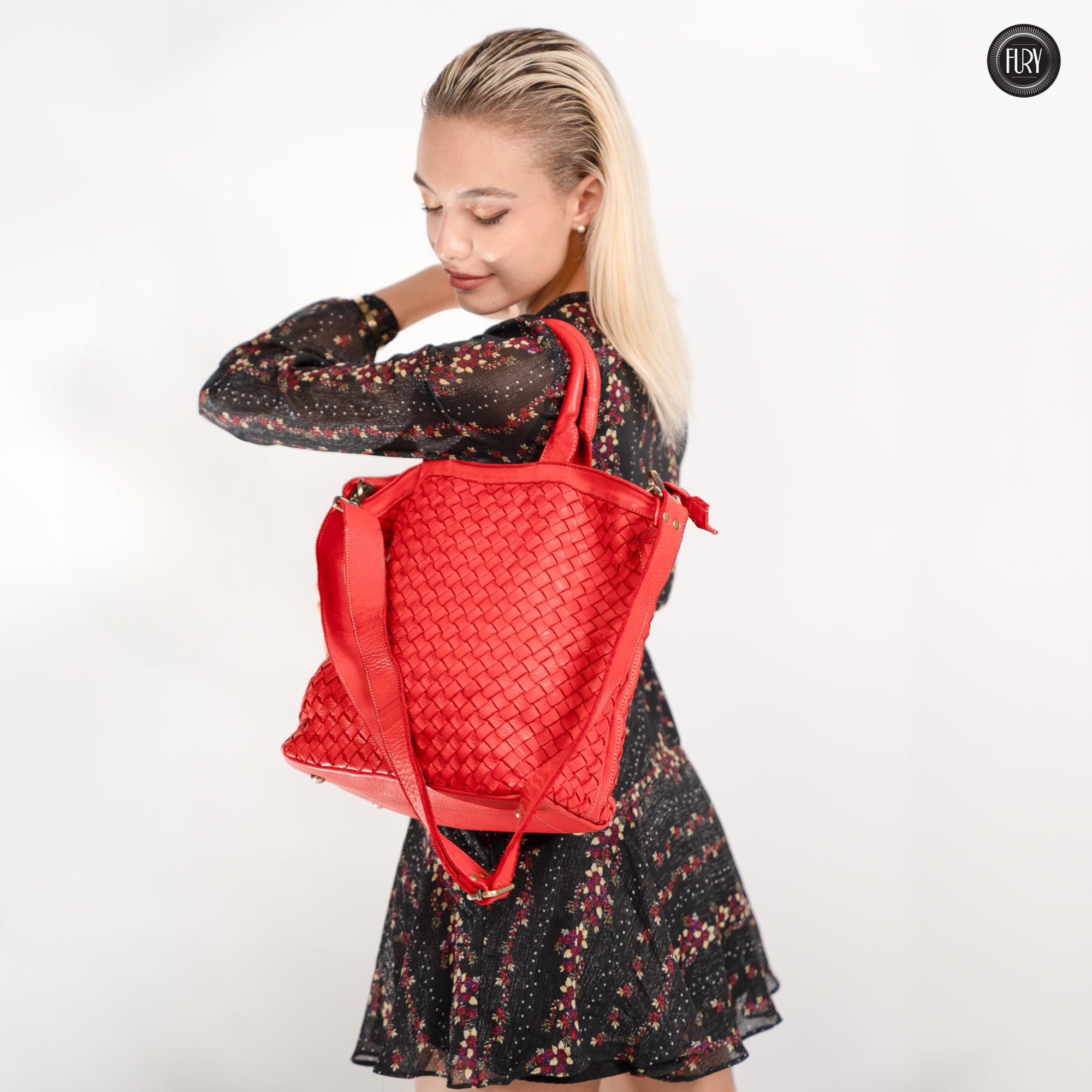 Borsa Virginia in pelle intrecciata