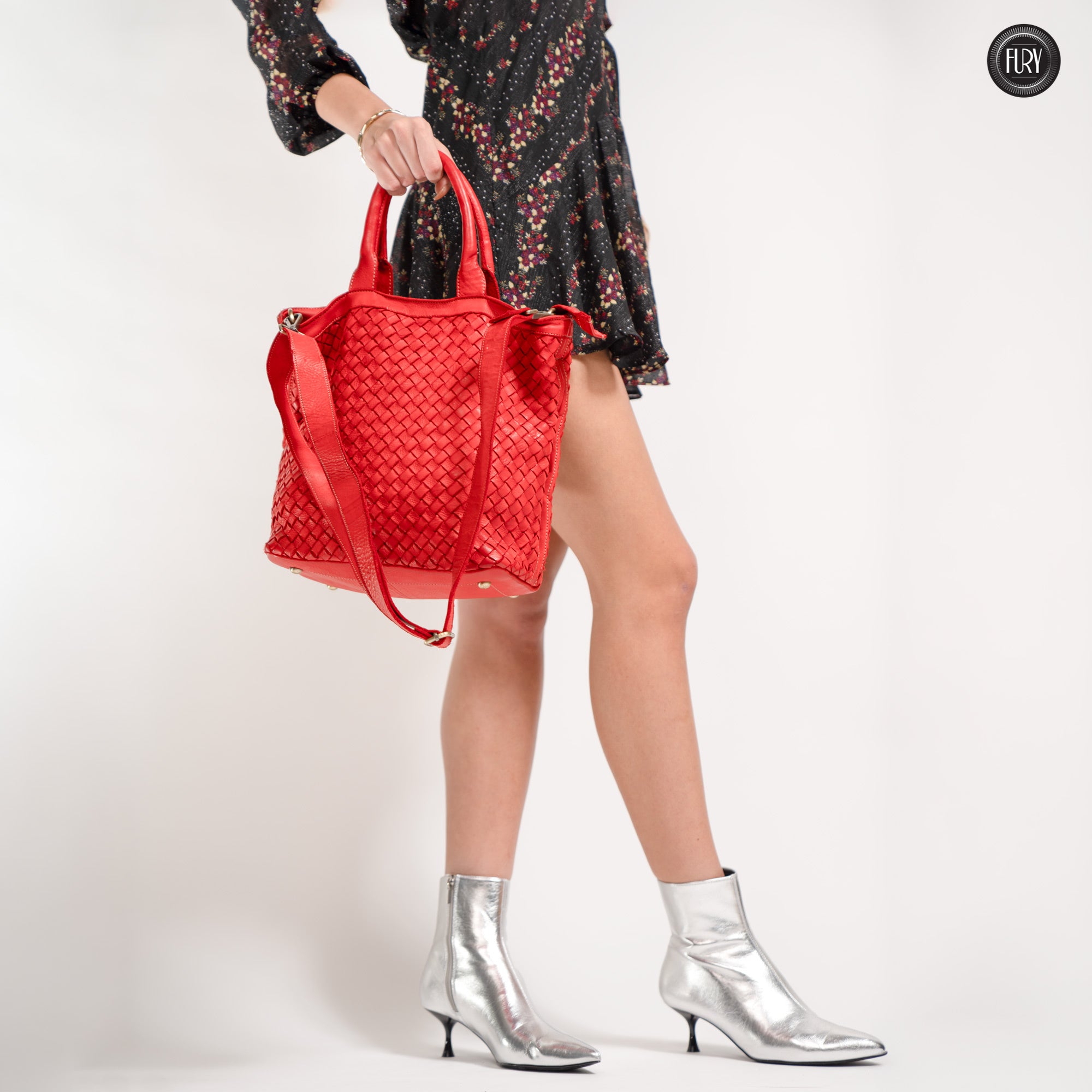 Borsa Virginia in pelle intrecciata