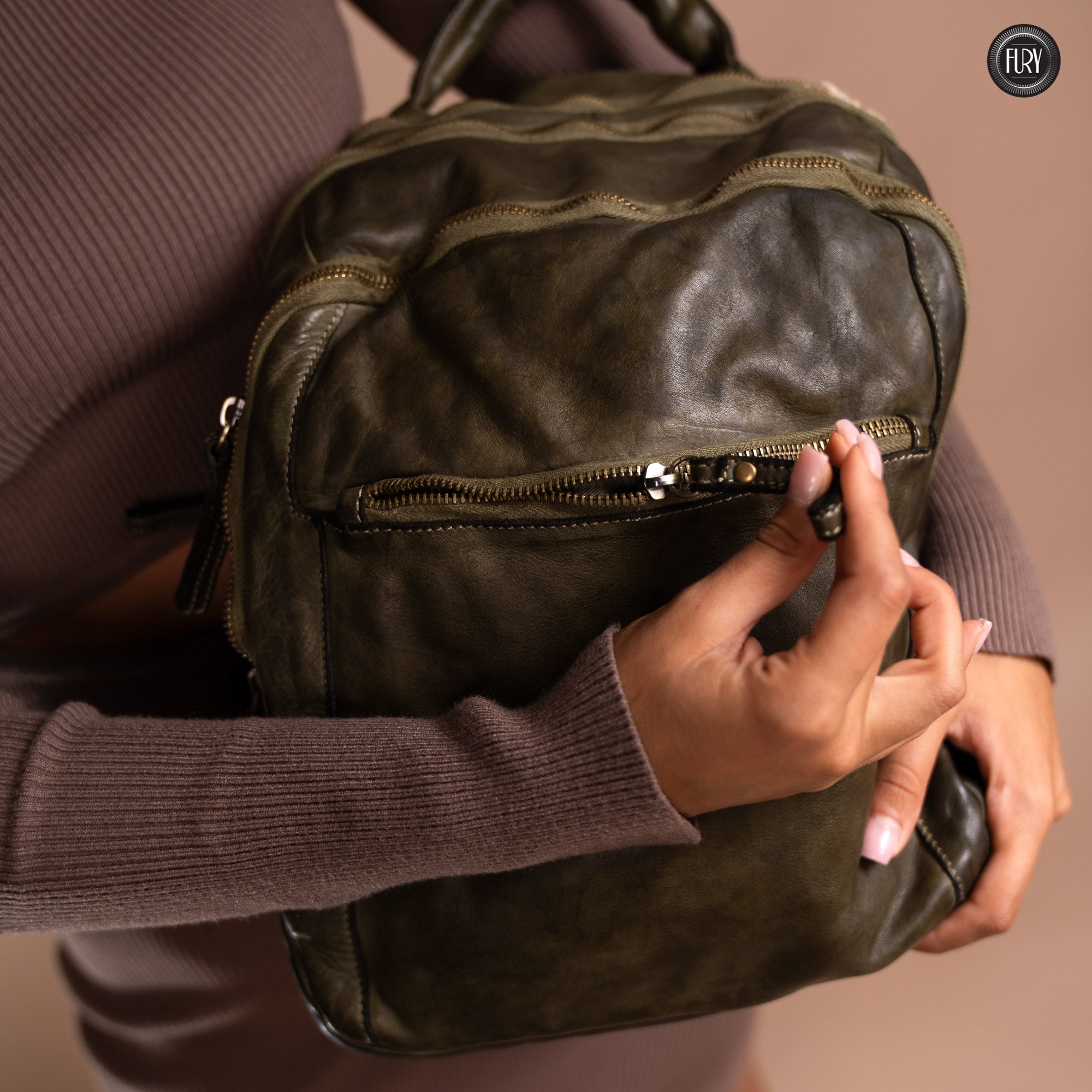 Zaino Darwin in pelle