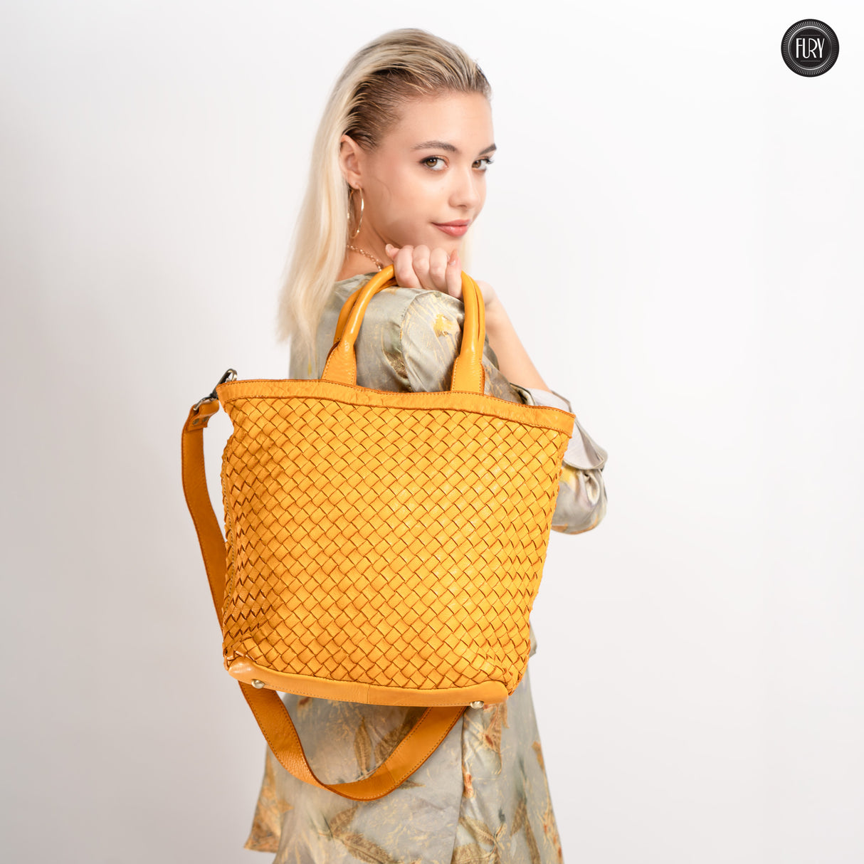 Borsa Virginia in pelle intrecciata