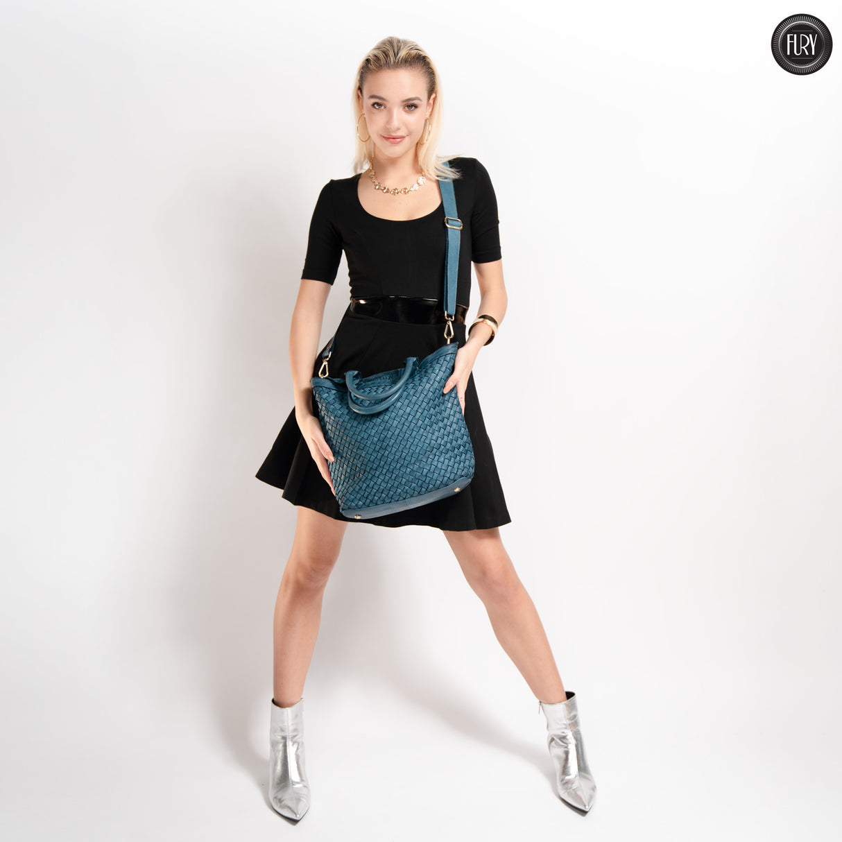 Borsa Virginia in pelle intrecciata