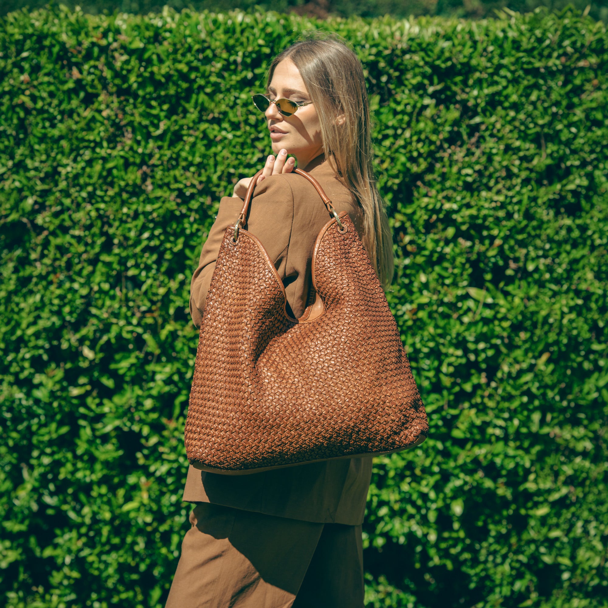 Borsa Altea Maxi in pelle intrecciata