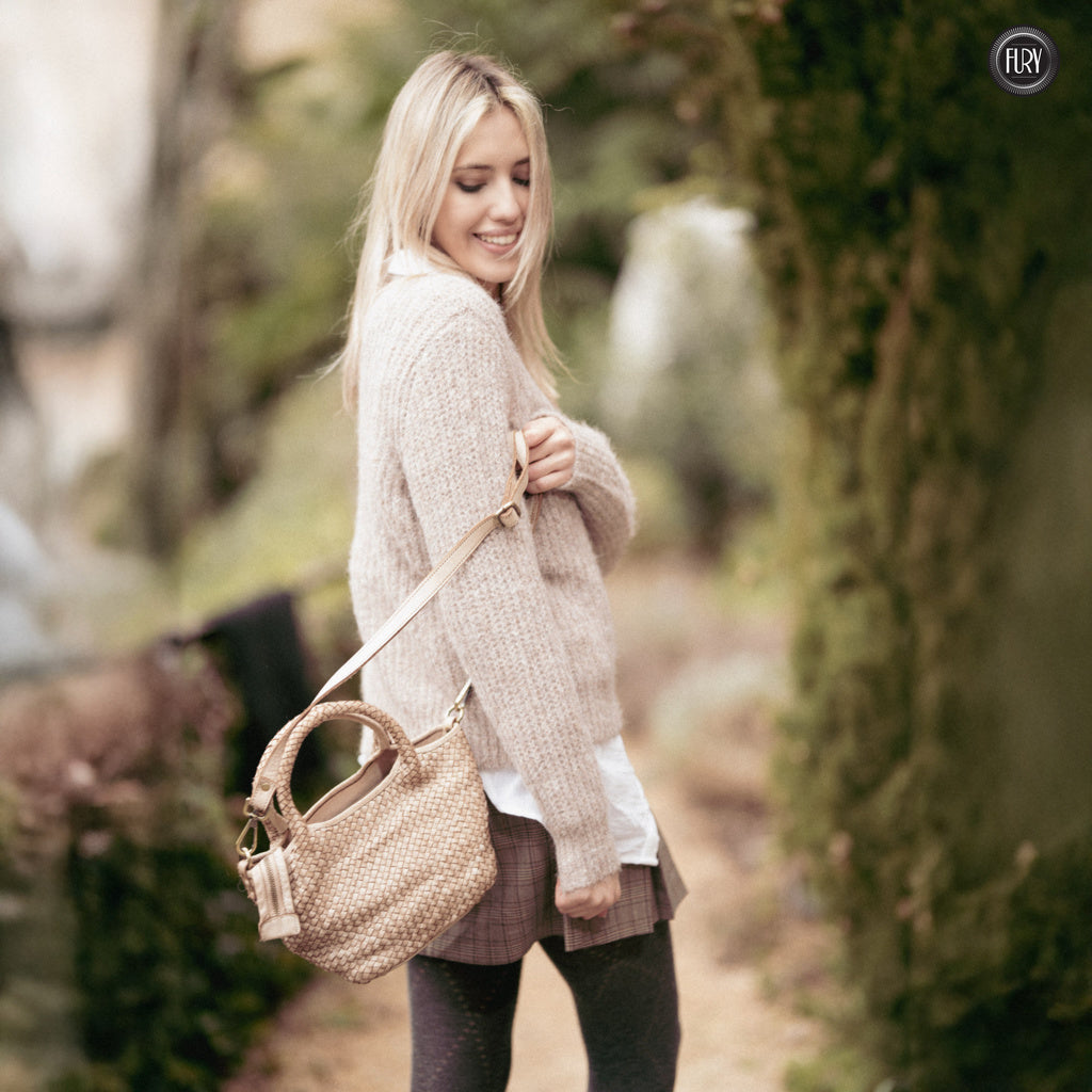 Borsetta Alba in pelle intrecciata