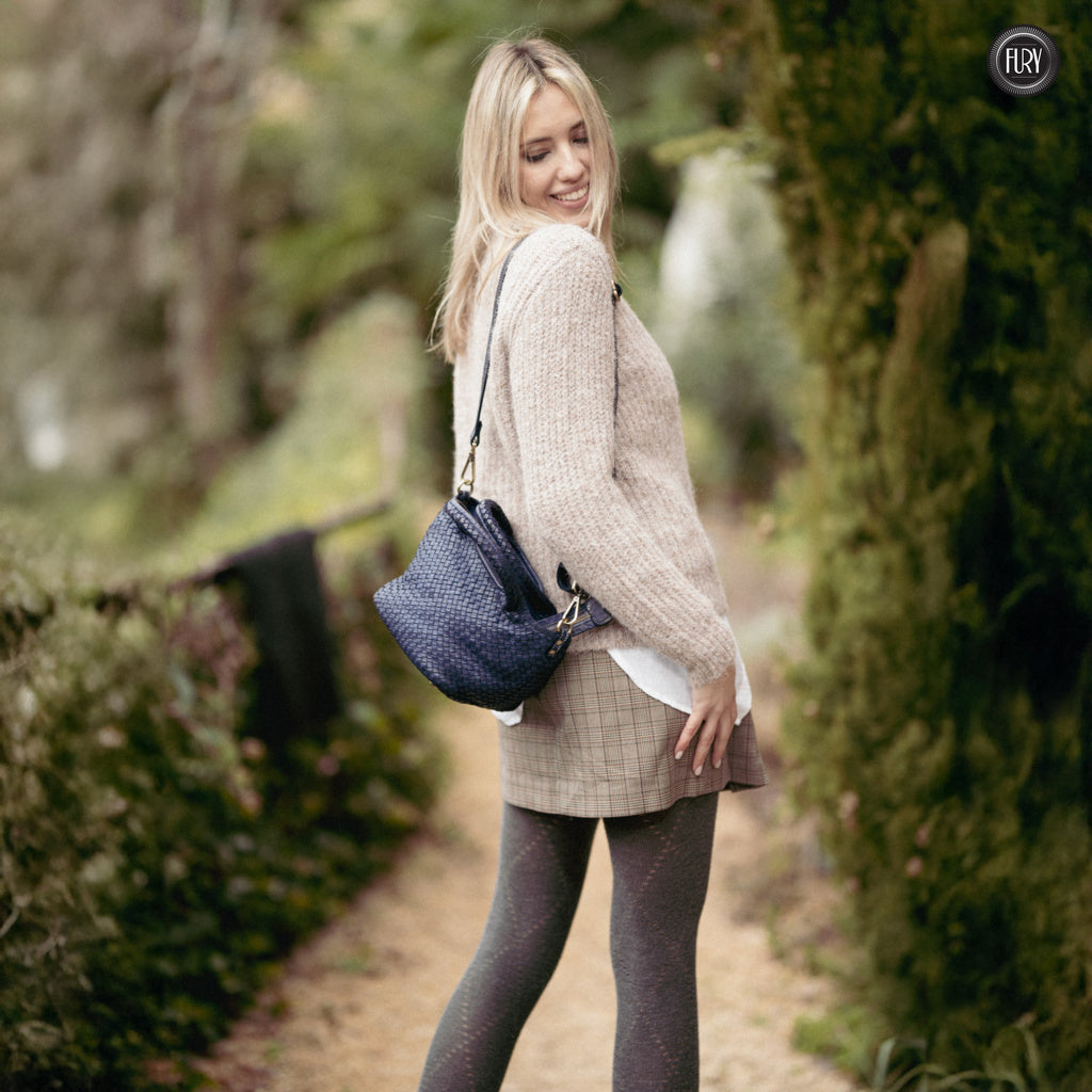 Borsetta Alba in pelle intrecciata