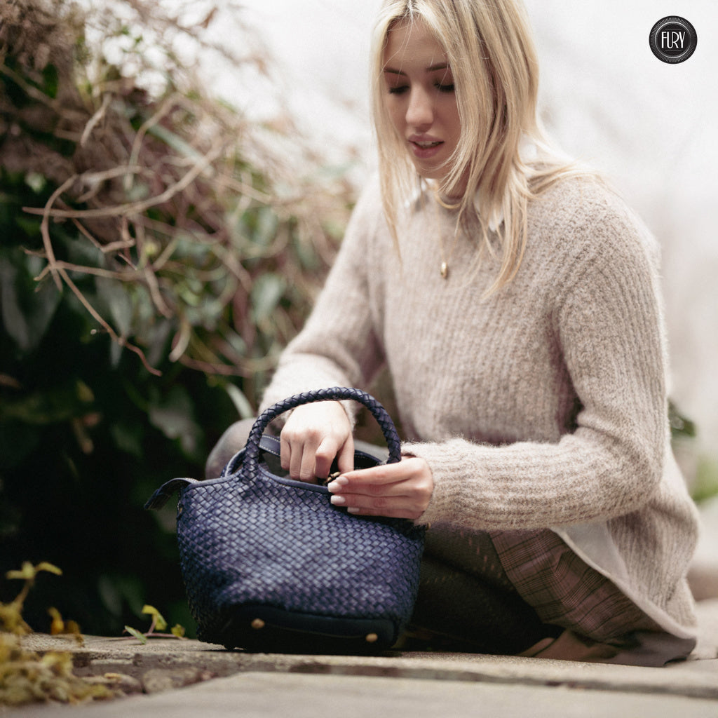 Borsetta Alba in pelle intrecciata