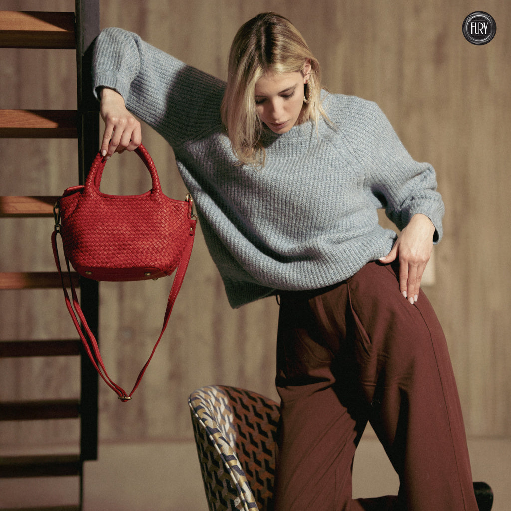 Borsetta Alba in pelle intrecciata