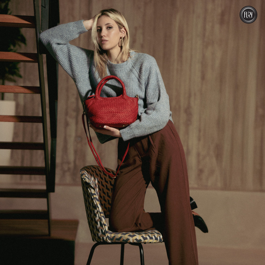 Borsetta Alba in pelle intrecciata