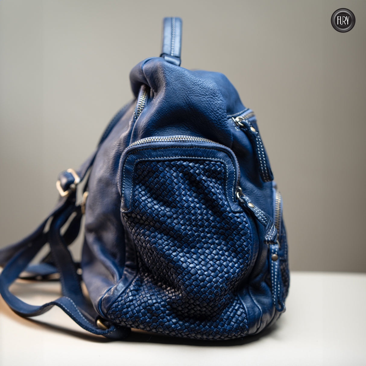 Zainetto Volterra in pelle intrecciata