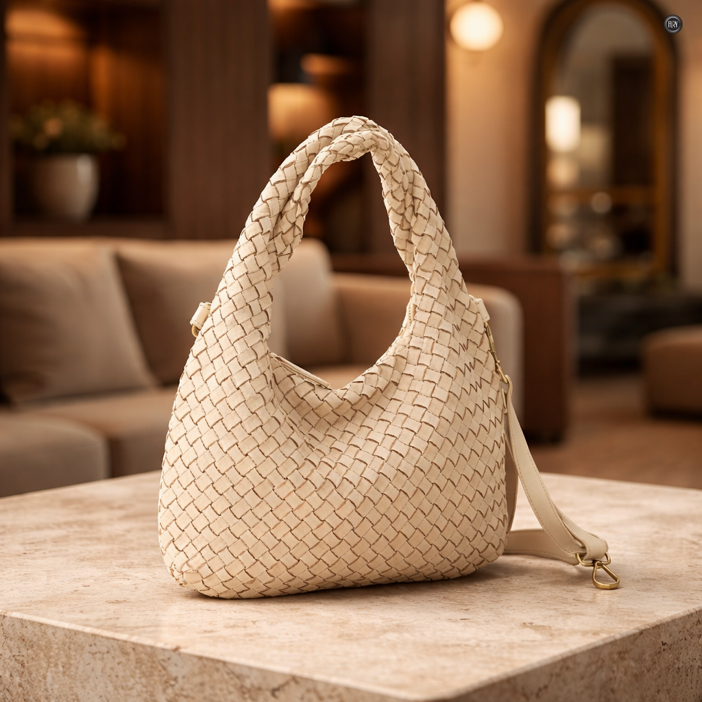 Borsa Livia in pelle intrecciata