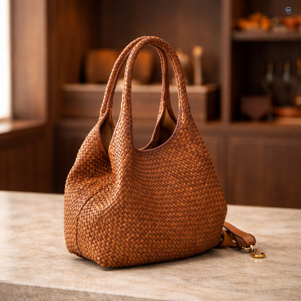 Borsa Nola Maxi in pelle intrecciata