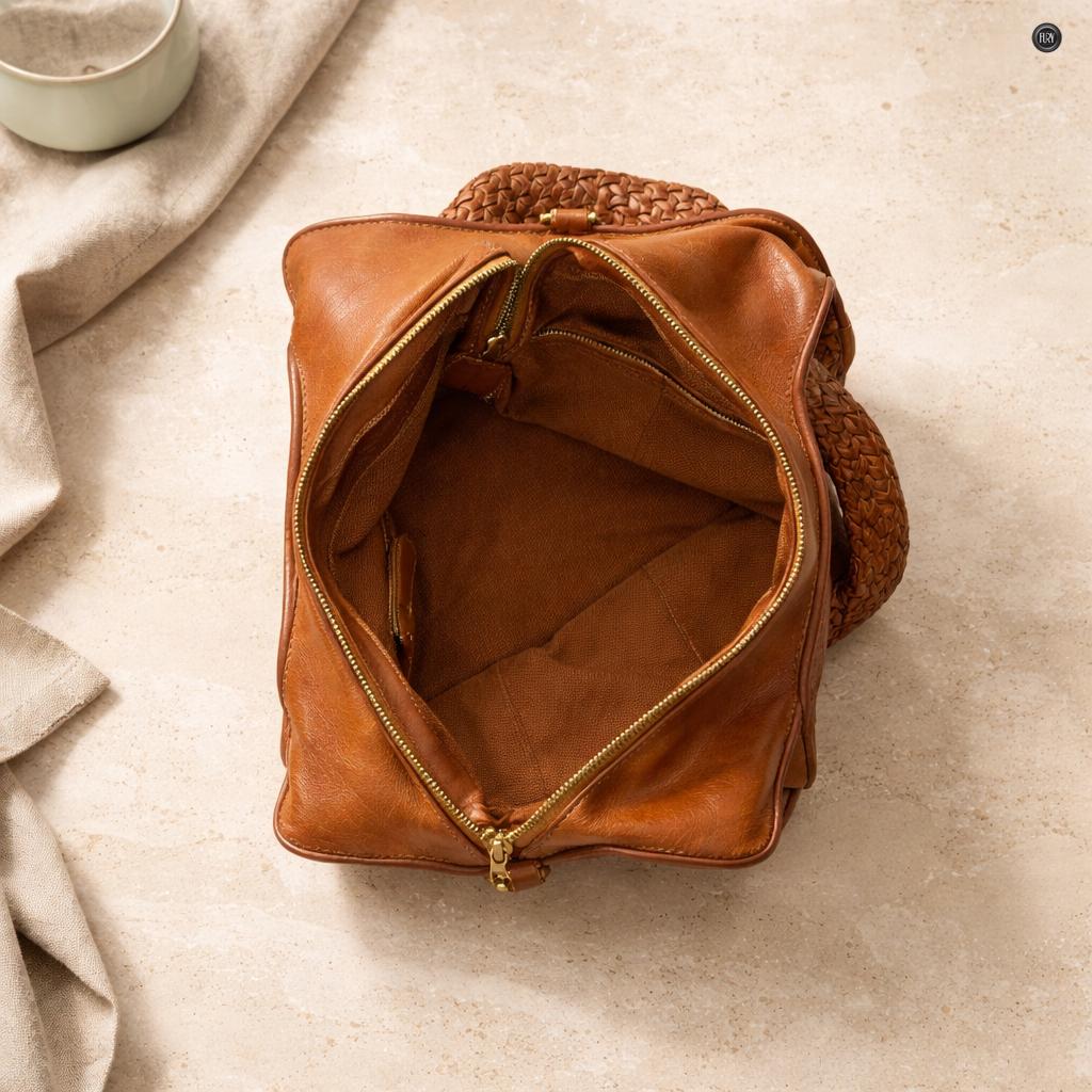 Borsa Mirella in pelle intrecciata