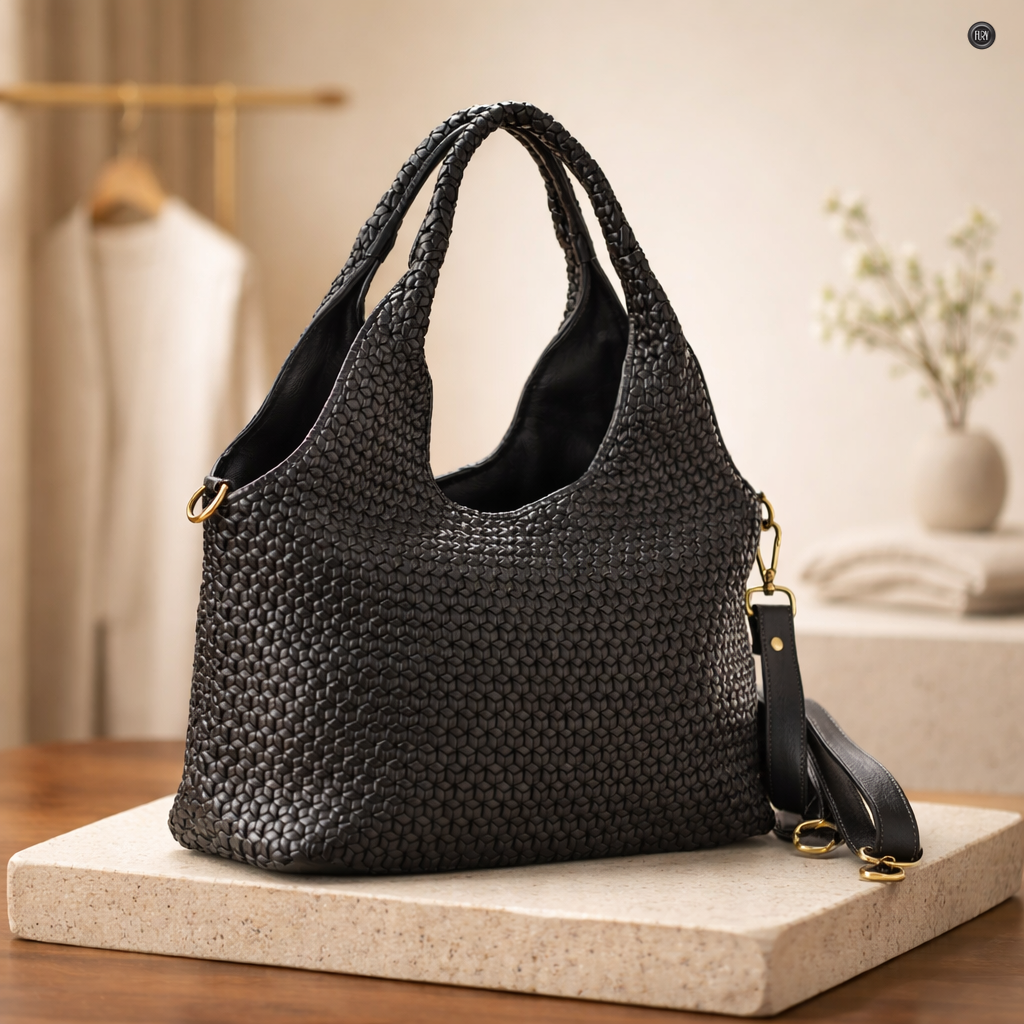 Borsa Mirella in pelle intrecciata