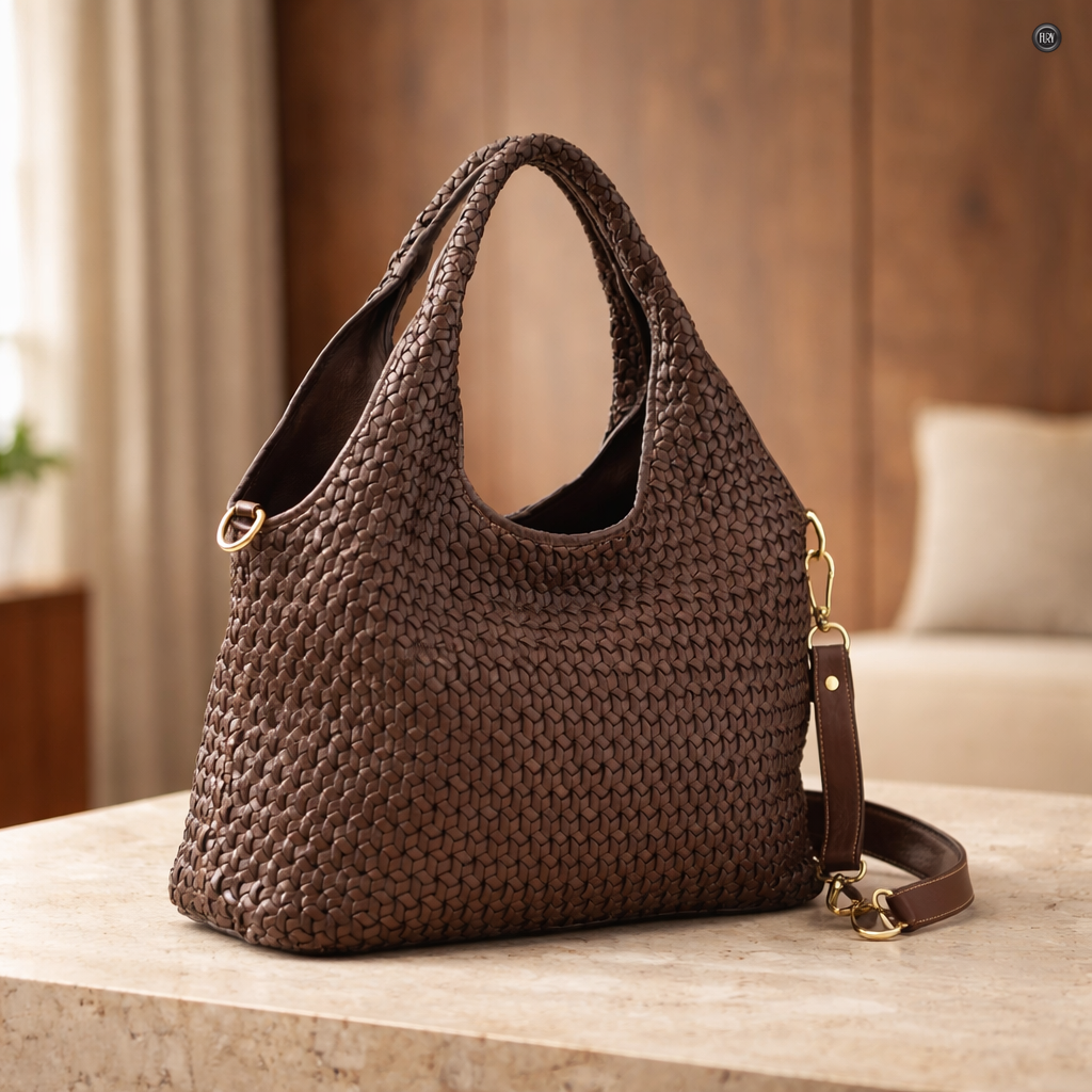 Borsa Mirella in pelle intrecciata