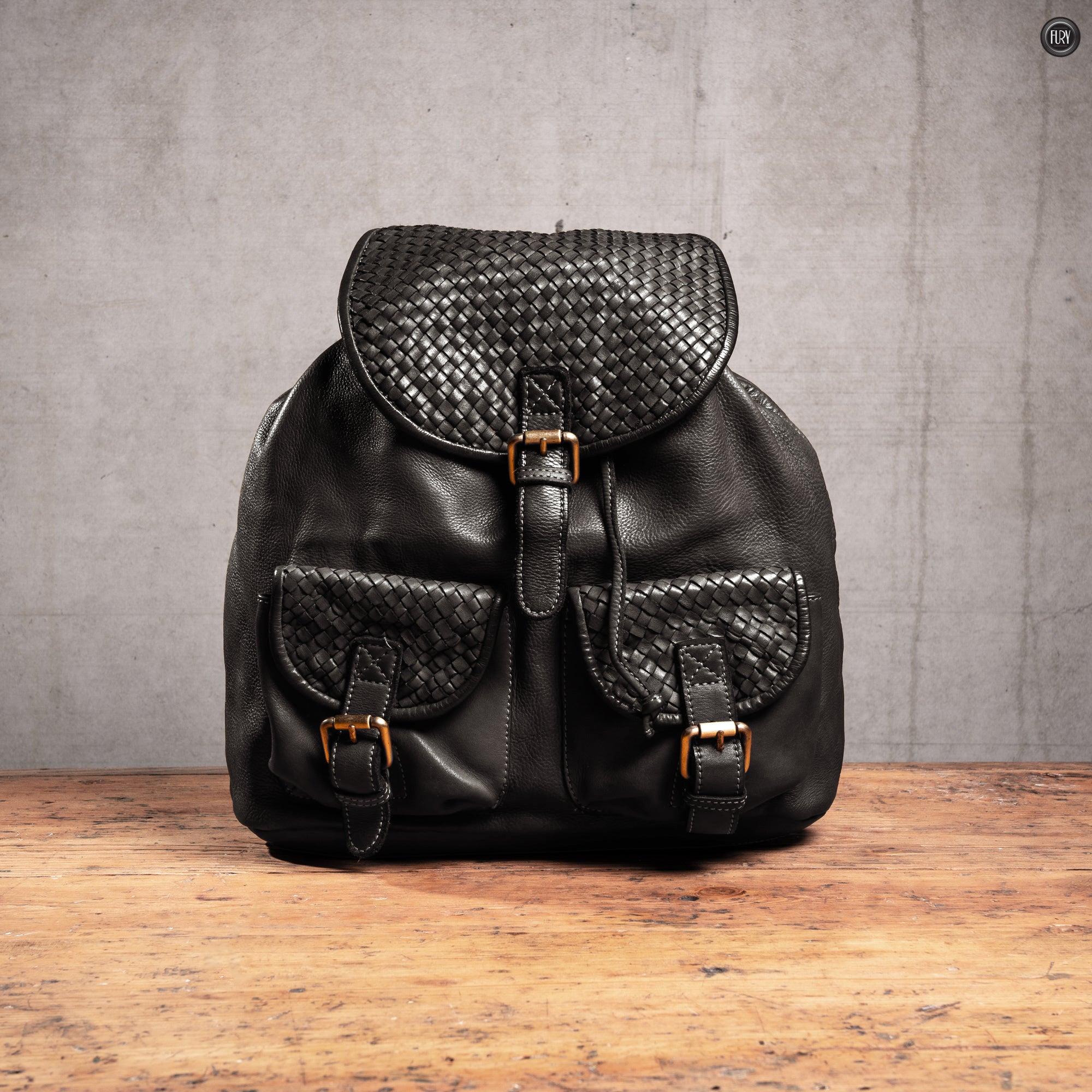 Zaino Lorenzo in pelle intrecciata