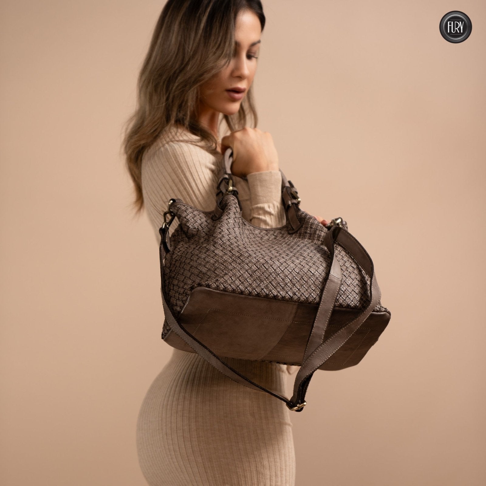 Borsa Agata in pelle intrecciata - Fury