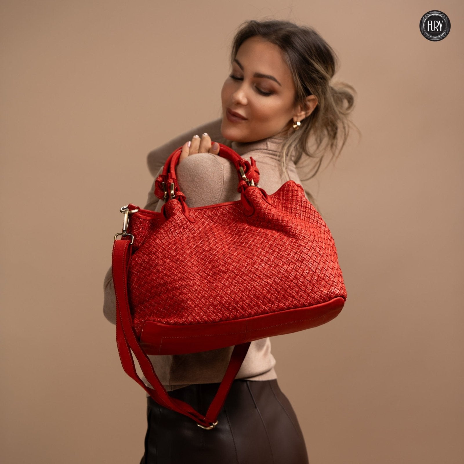 Borsa Agata in pelle intrecciata - Fury