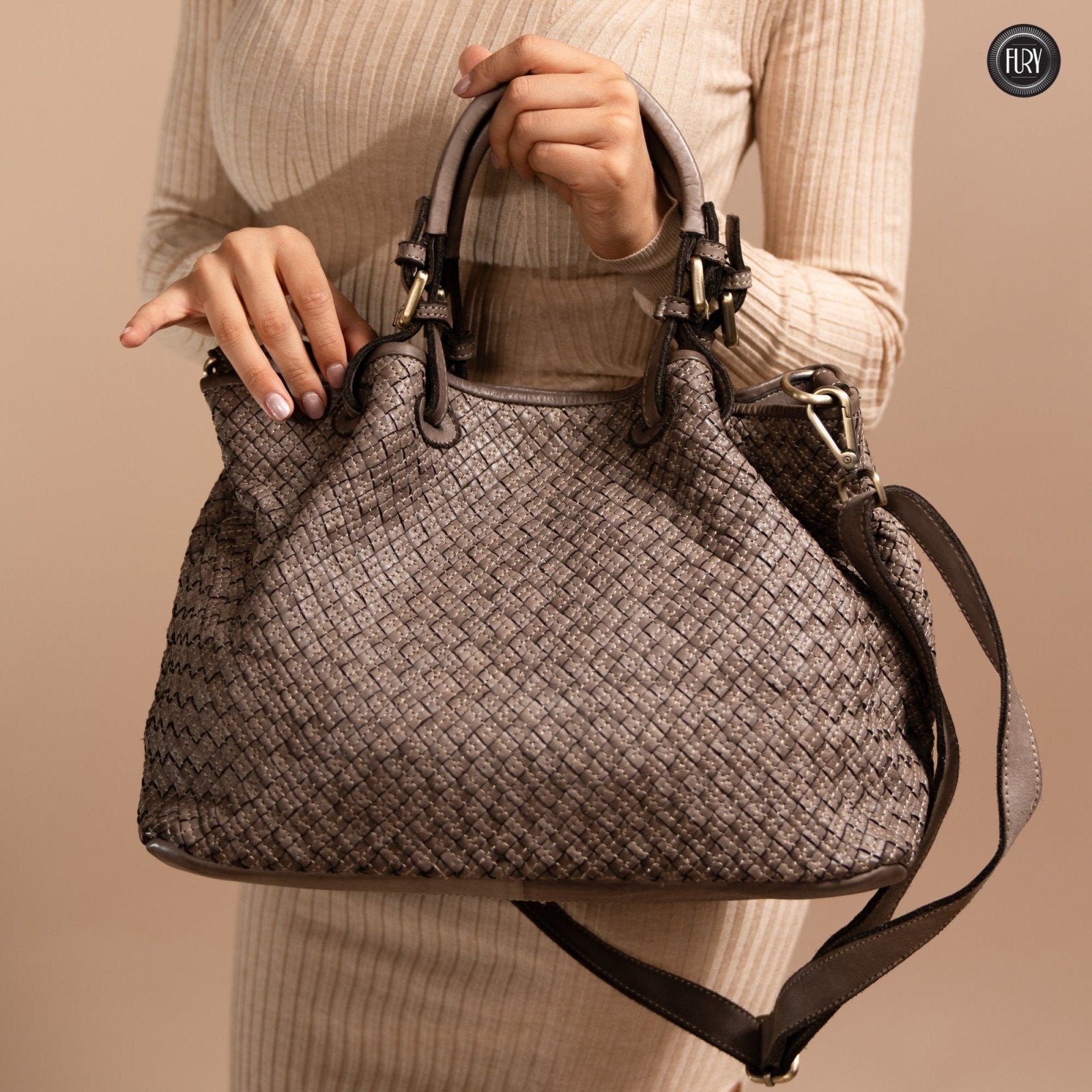 Borsa Agata in pelle intrecciata - Fury