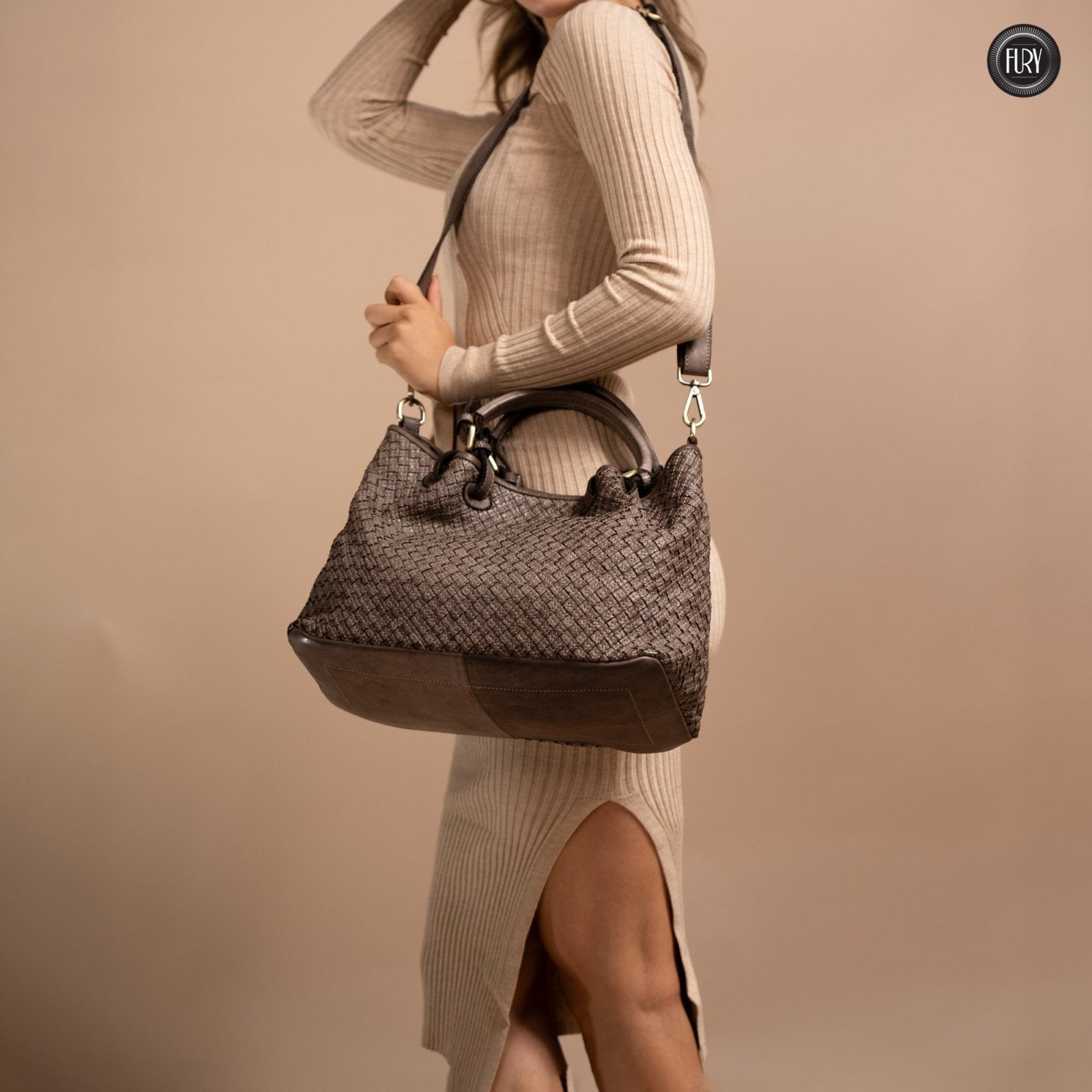 Borsa Agata in pelle intrecciata - Fury