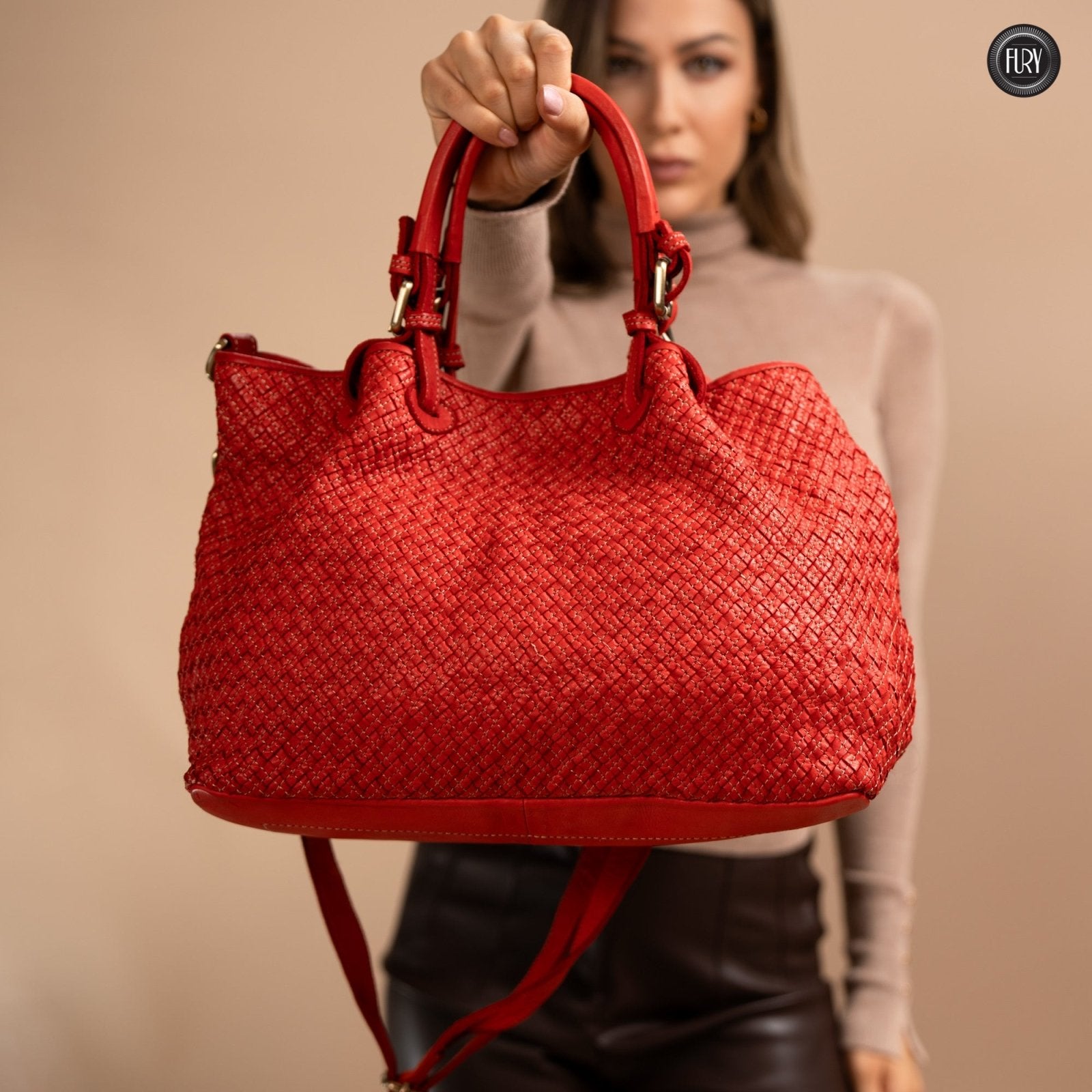 Borsa Agata in pelle intrecciata - Fury