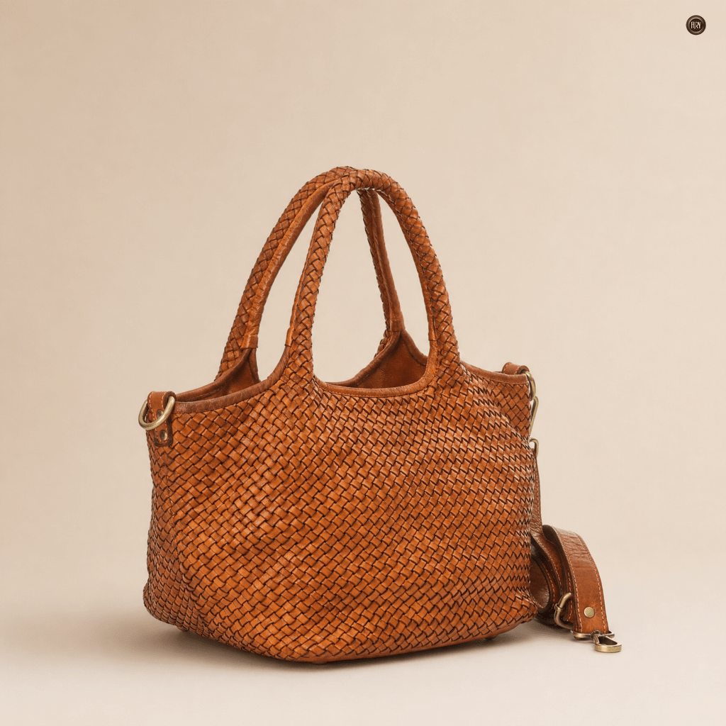 Borsa Alba Maxi in pelle intrecciata - Fury