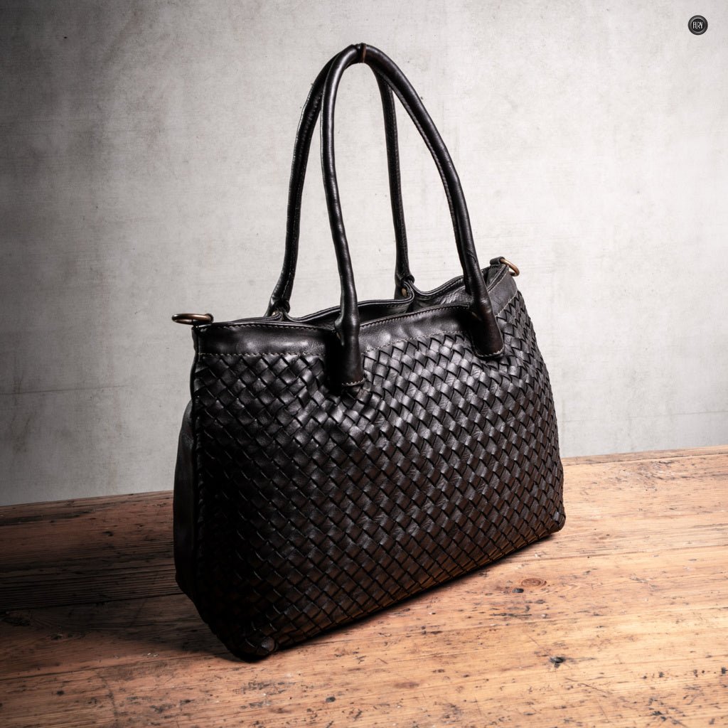Borsa Caterina Riva in pelle intrecciata - Fury
