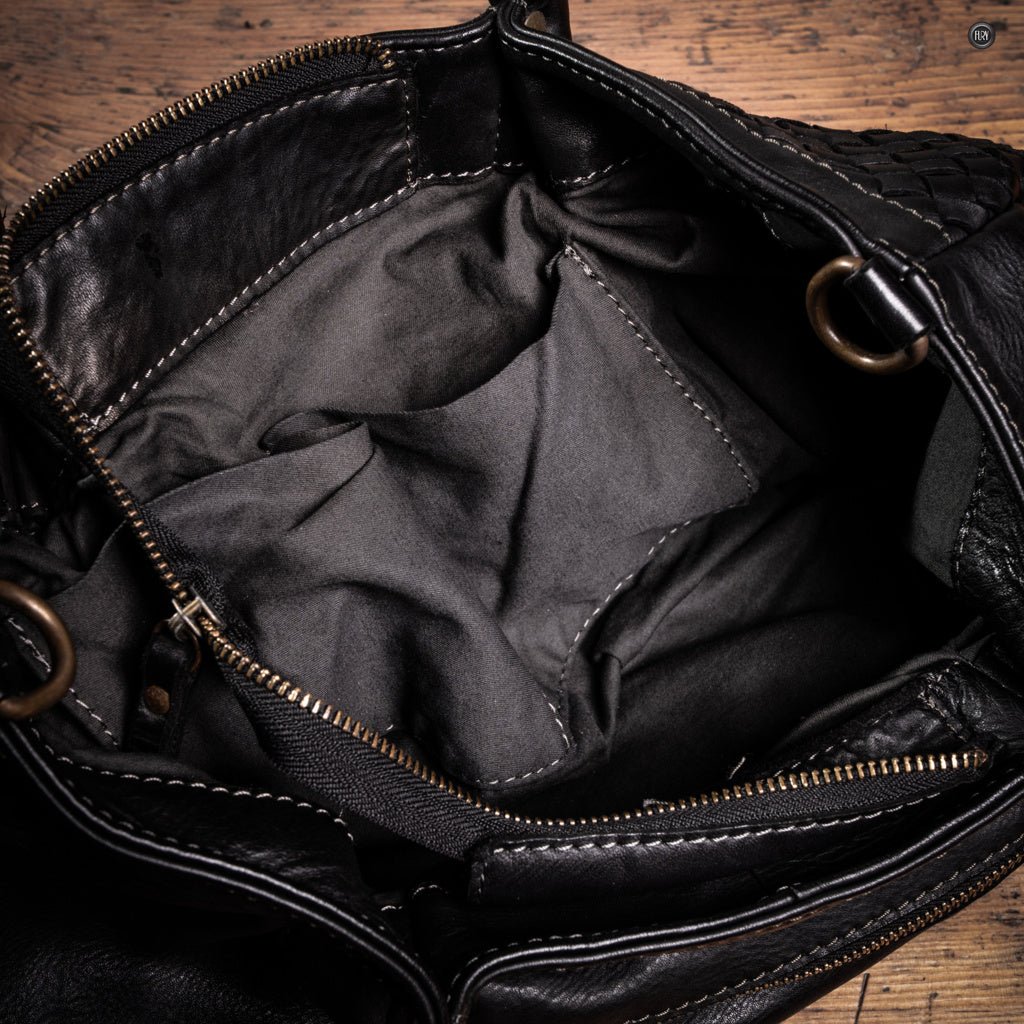 Borsa Caterina Riva in pelle intrecciata - Fury