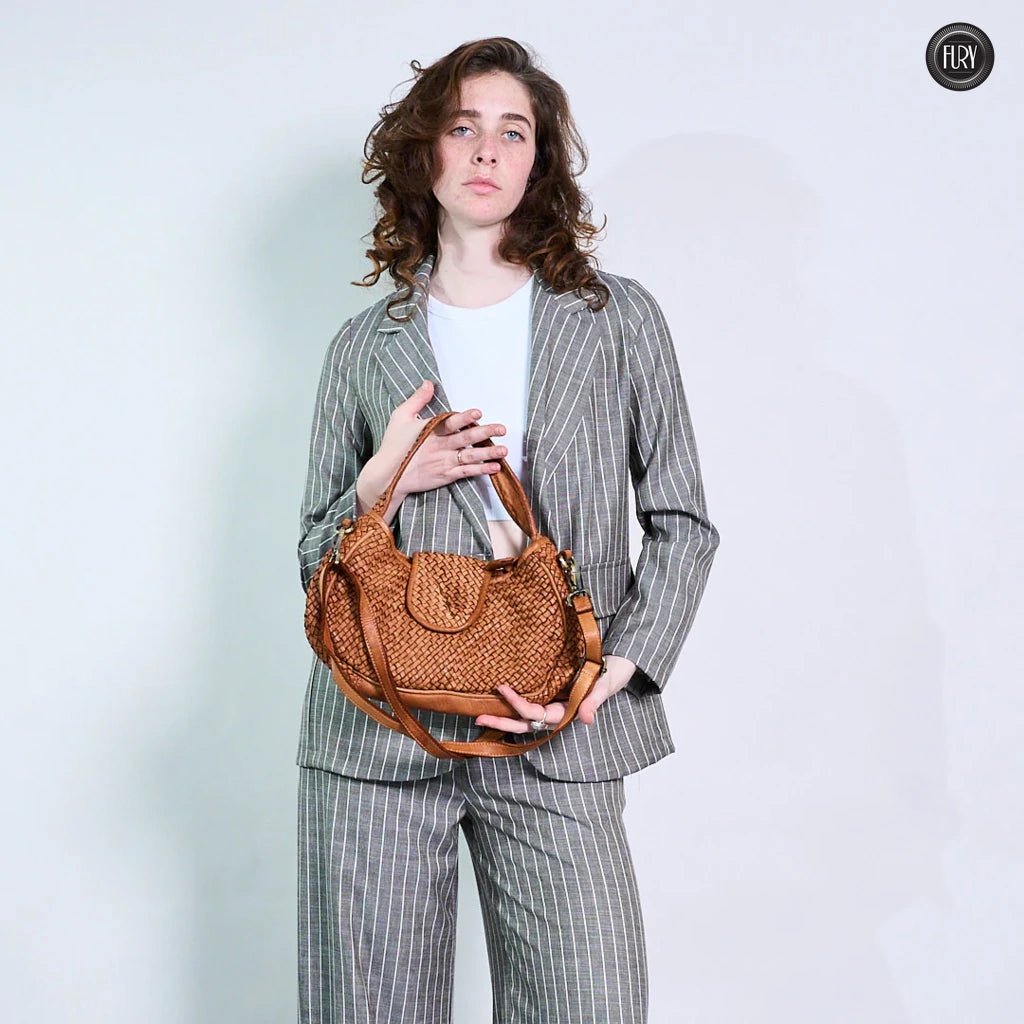 Borsa Clarissa in pelle intrecciata - Fury