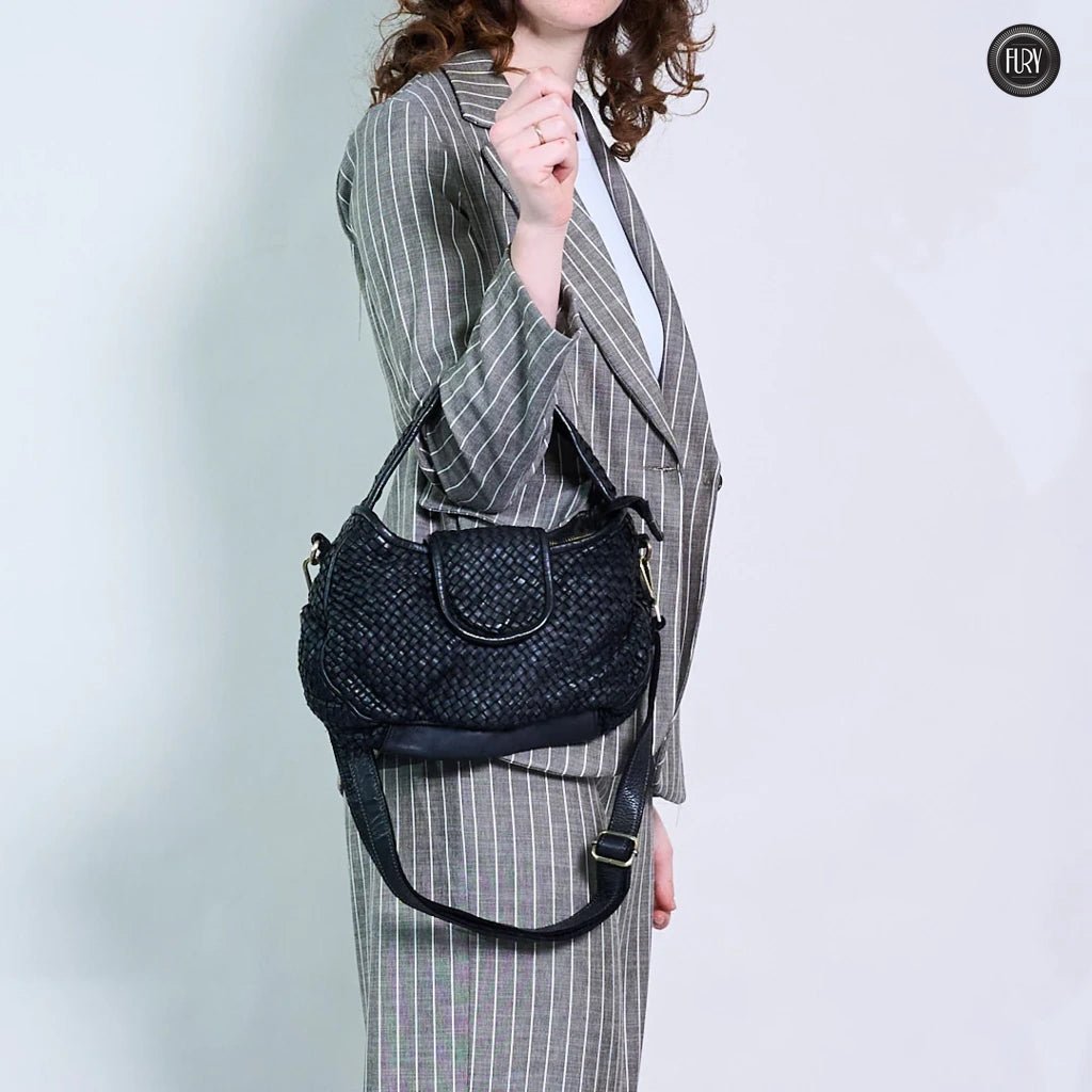 Borsa Clarissa in pelle intrecciata - Fury