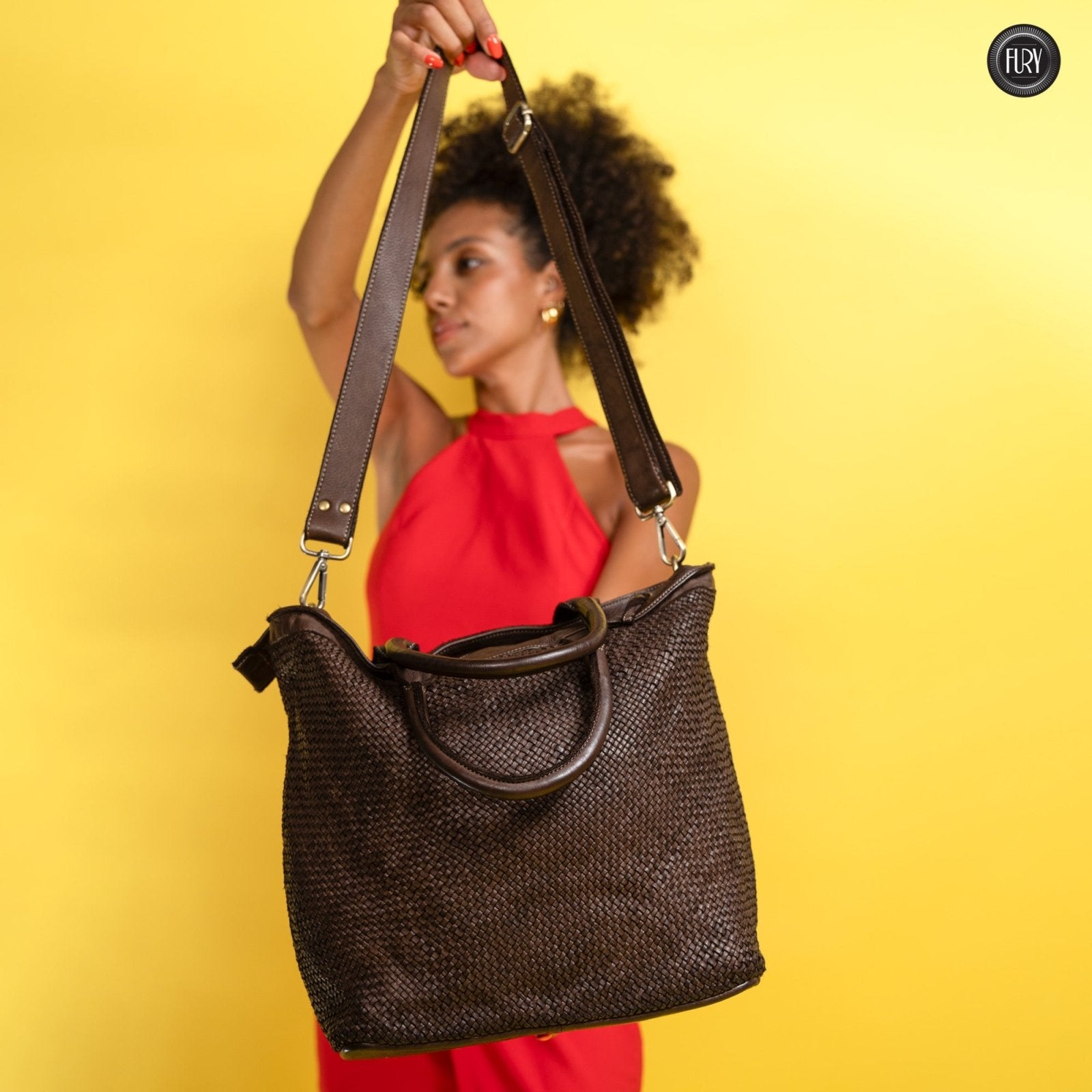 Borsa Tullia in pelle intrecciata - Fury