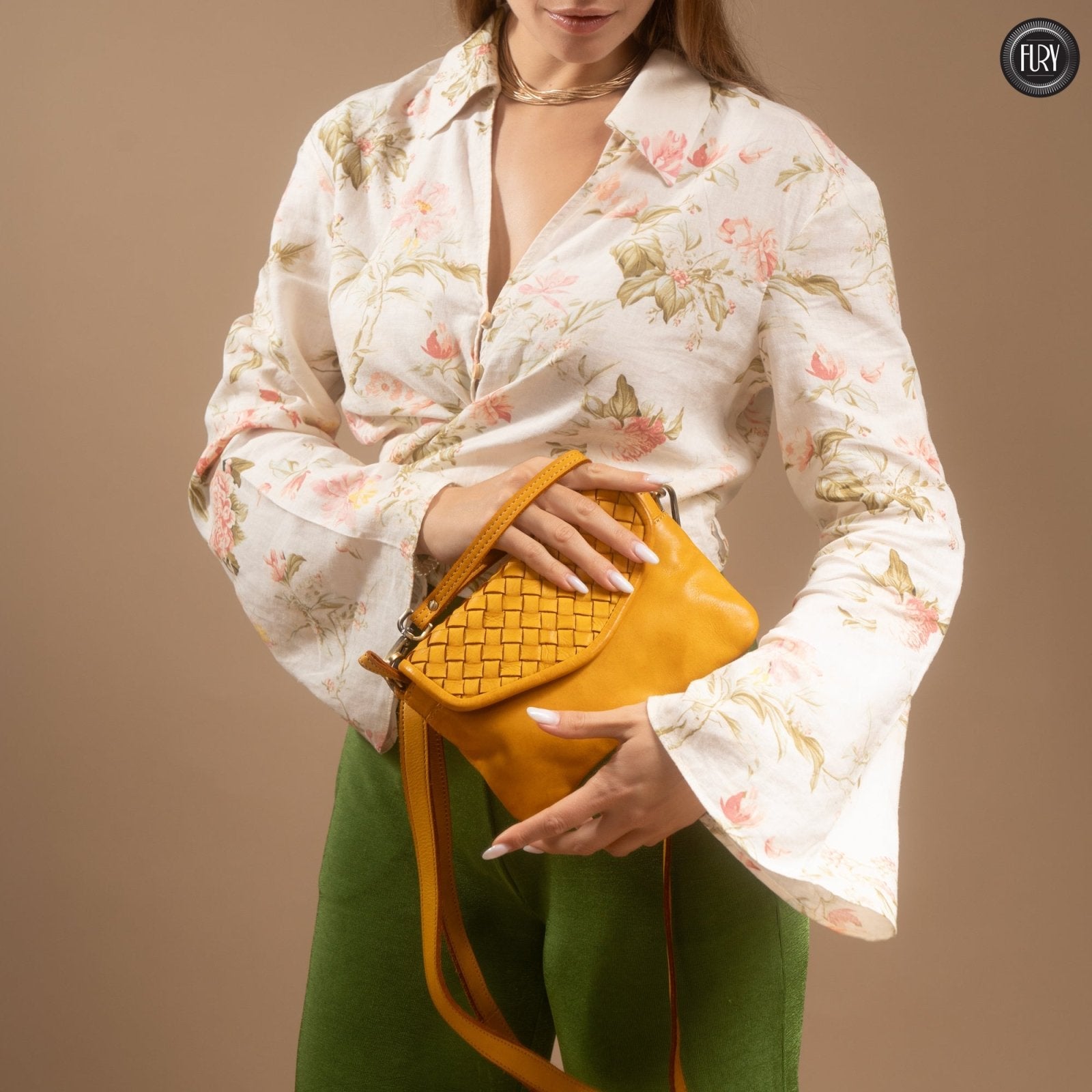 Pochette Tecla in pelle intrecciata - Fury