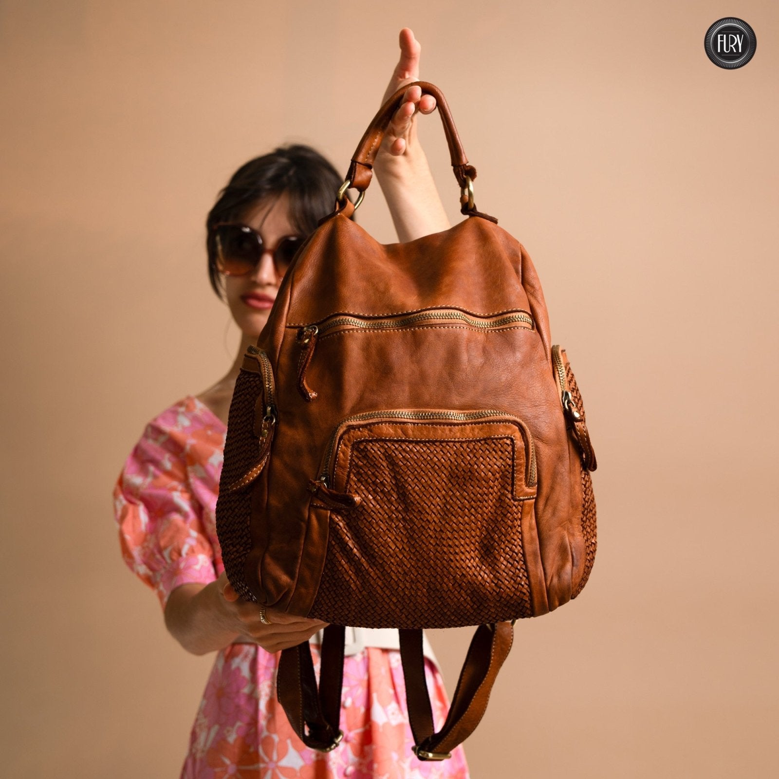 Zainetto Volterra in pelle intrecciata - Preordine - Fury