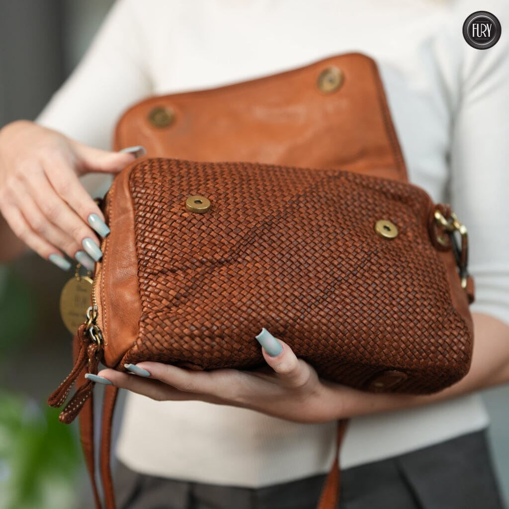 Borsa Siena Maxi in pelle intrecciata Fury