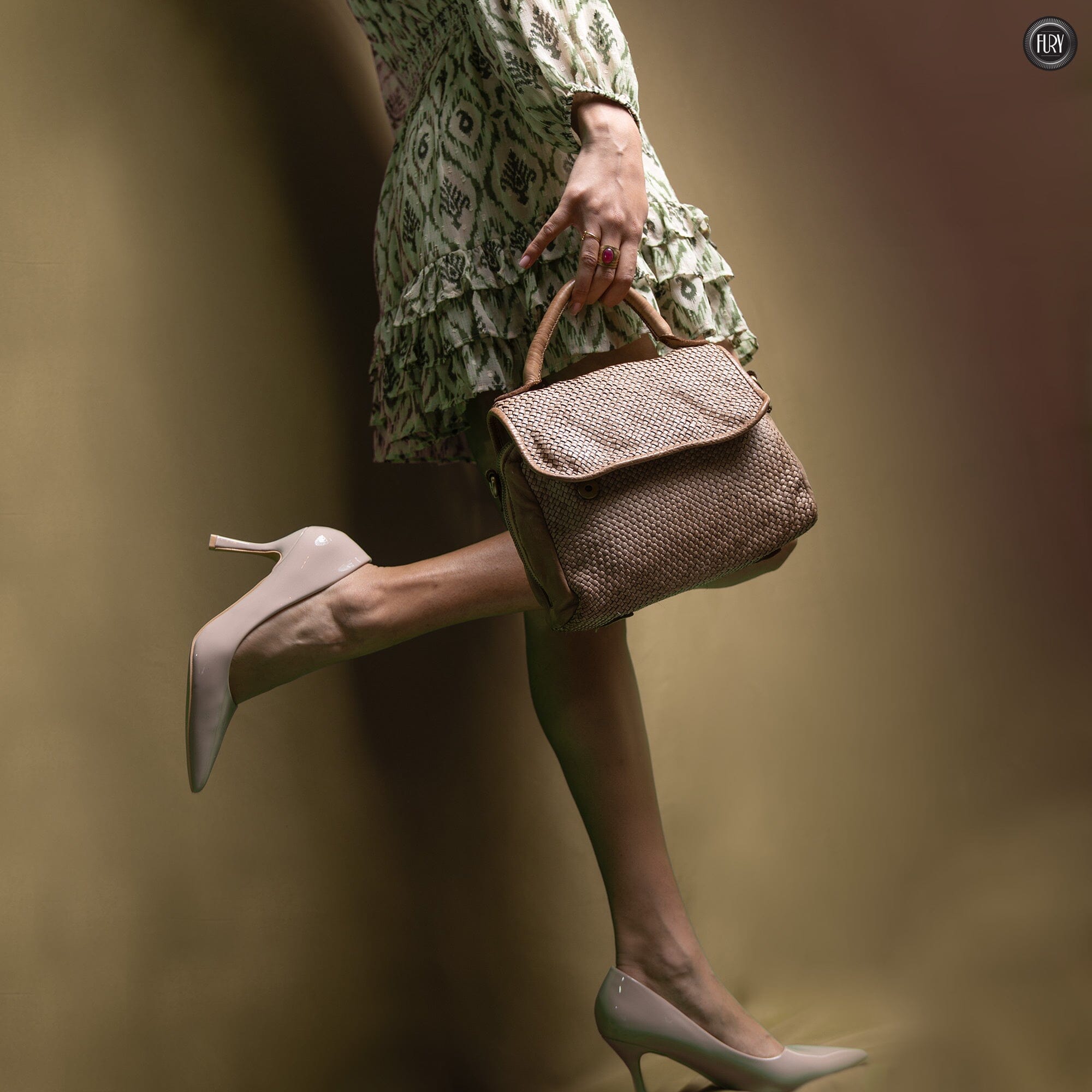 Borsa Siena Maxi in pelle intrecciata Fury