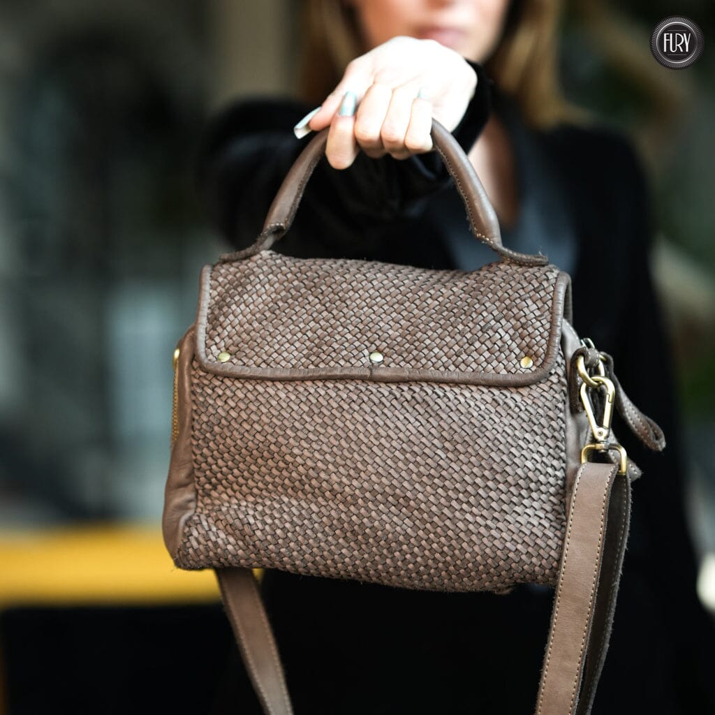 Borsa Siena Maxi in pelle intrecciata Fury