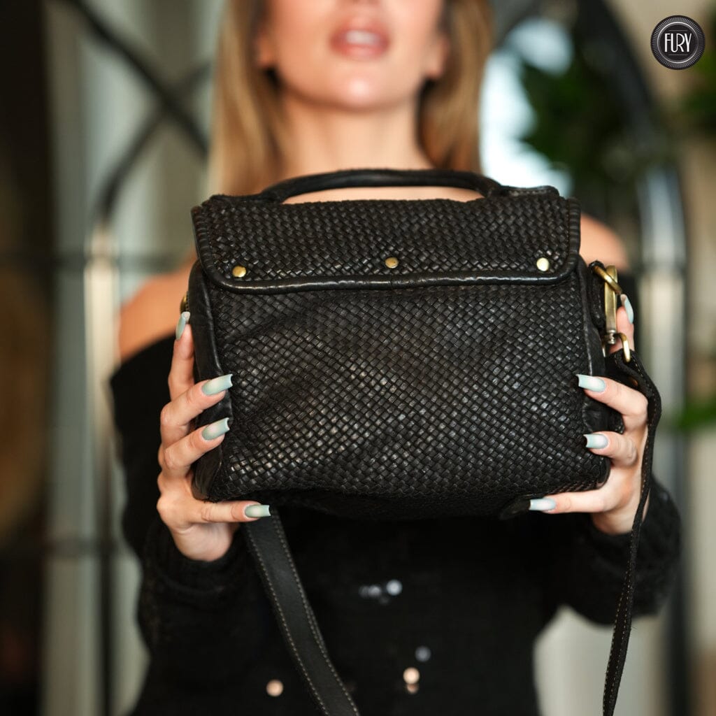 Borsa Siena Maxi in pelle intrecciata Fury