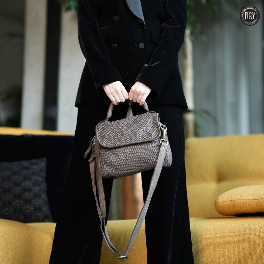 Borsa Siena Maxi in pelle intrecciata Fury