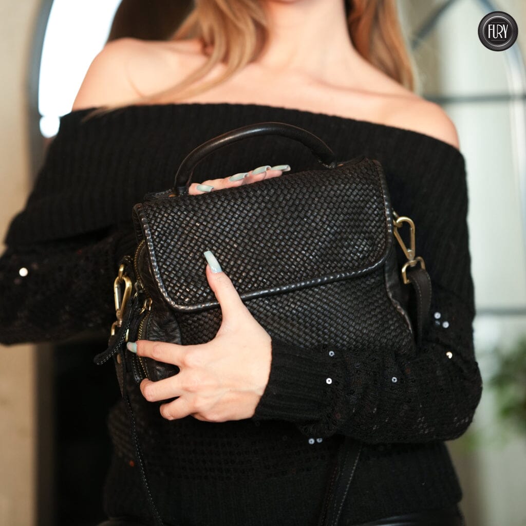 Borsa Siena Maxi in pelle intrecciata Fury