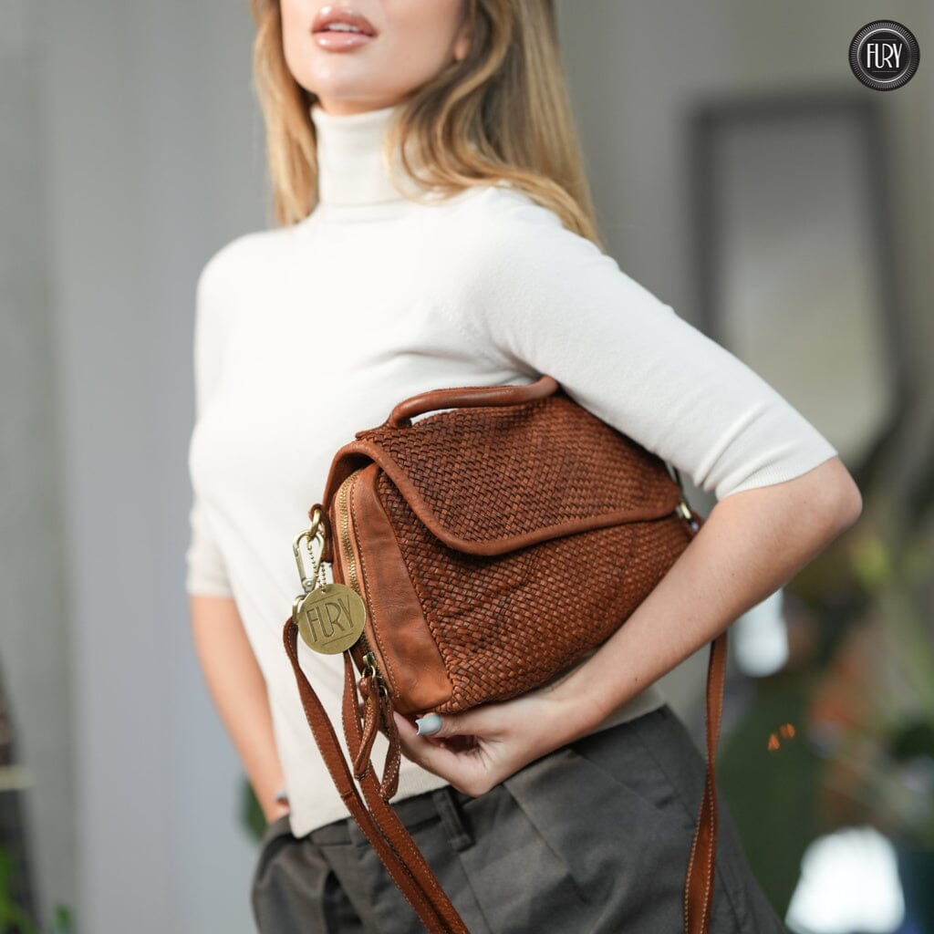 Borsa Siena Maxi in pelle intrecciata Fury