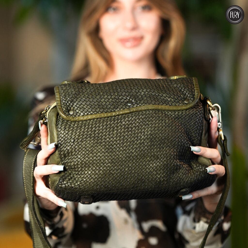 Borsa Siena Maxi in pelle intrecciata Fury