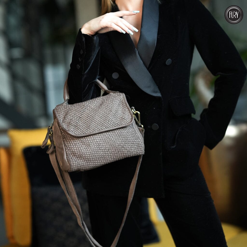 Borsa Siena Maxi in pelle intrecciata Fury