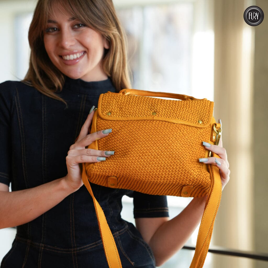 Borsa Siena Maxi in pelle intrecciata Fury