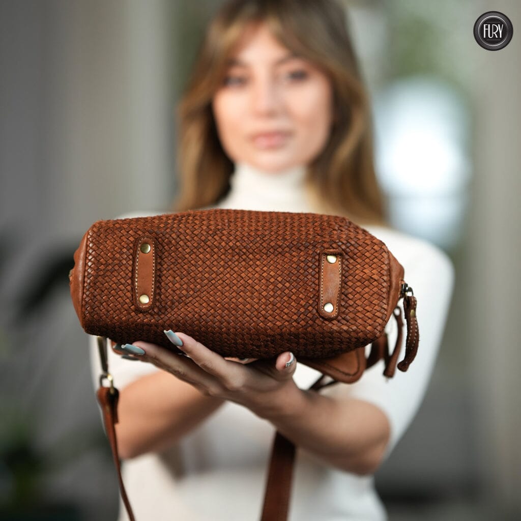 Borsa Siena Maxi in pelle intrecciata Fury