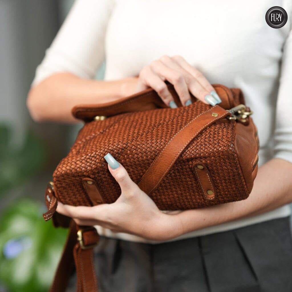 Borsa Siena Maxi in pelle intrecciata Fury