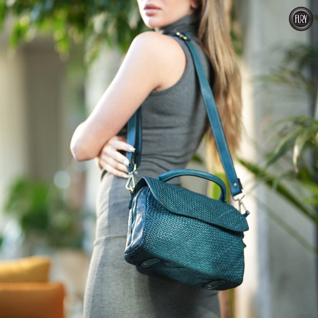 Borsa Siena Maxi in pelle intrecciata Fury