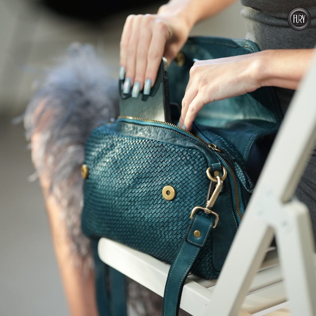 Borsa Siena Maxi in pelle intrecciata Fury