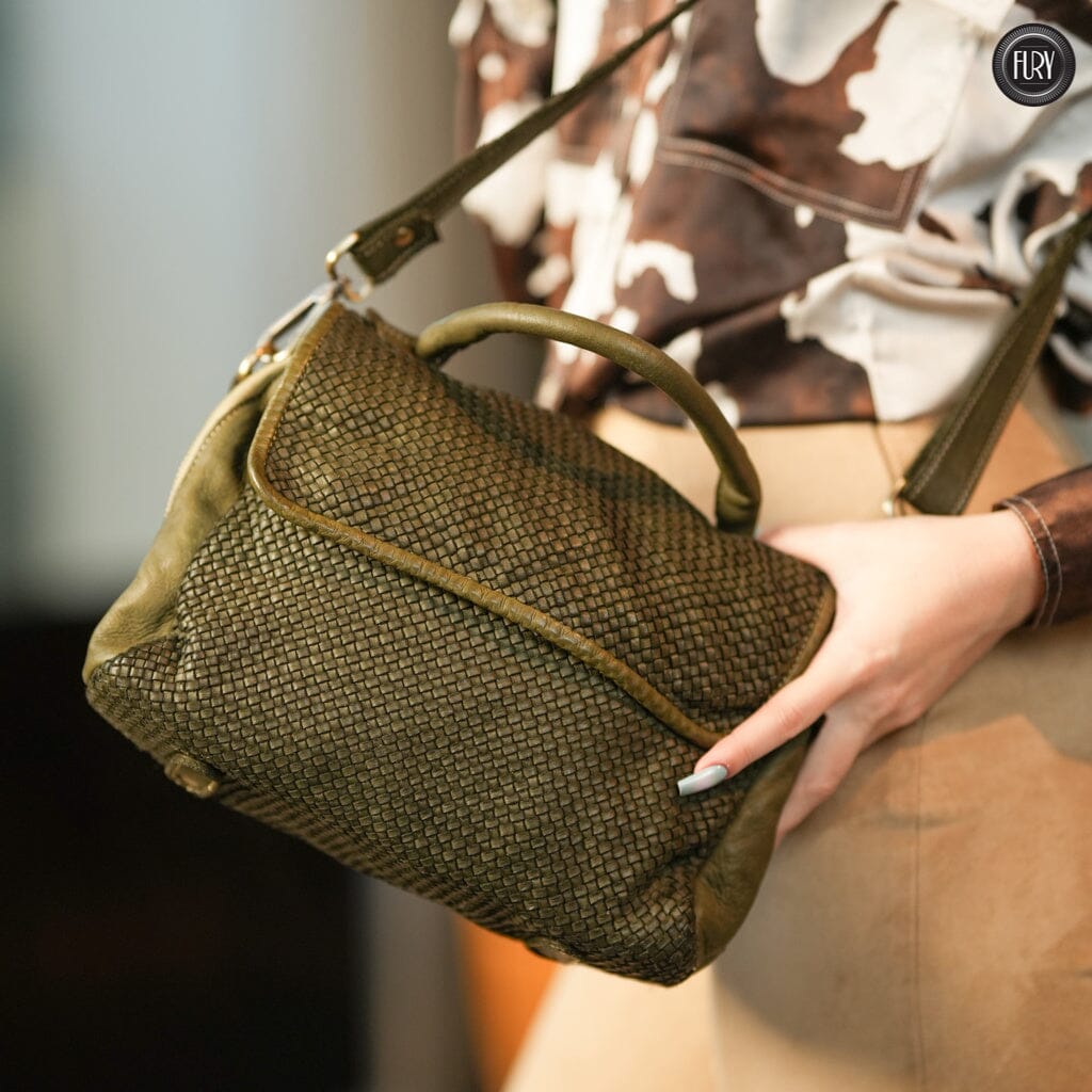 Borsa Siena Maxi in pelle intrecciata Fury